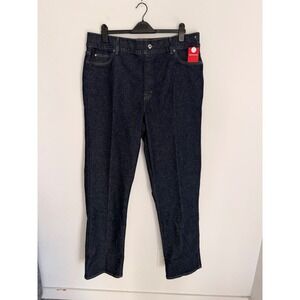 SPANX High Waisted Cuffed Straight Leg Jeans In Raw Indigo Size 3X Tall NWT